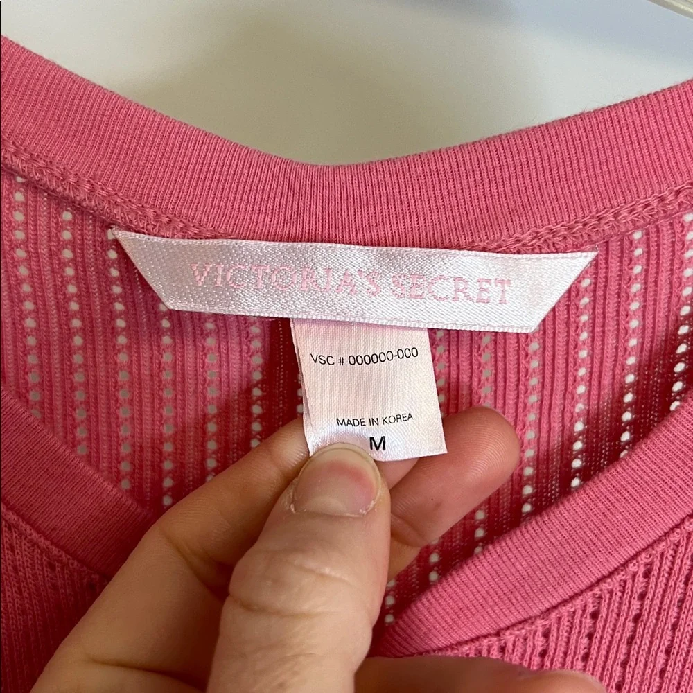 Victoria's‎ Secret Pink Ribbed Thermal Button Down One Piece PJs- M